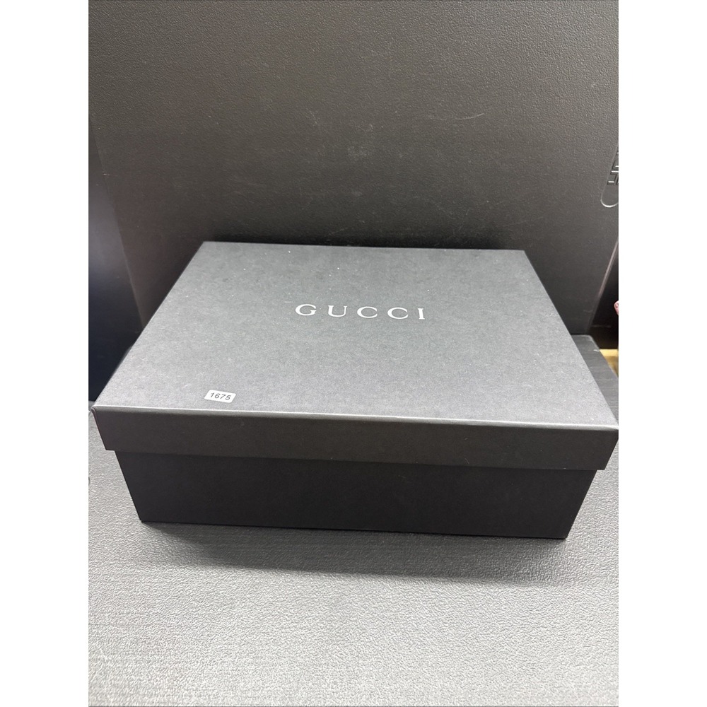 Authentic Gucci Black Solid Rectangle Gift Box PaperCardboard 14.5x11.5 1675
